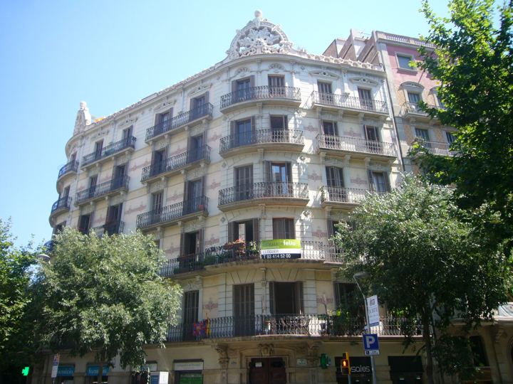 Ornate corner building in the Eixample, Barcelona