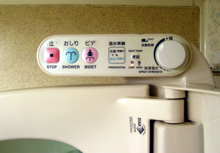 Japanese toilet control panel